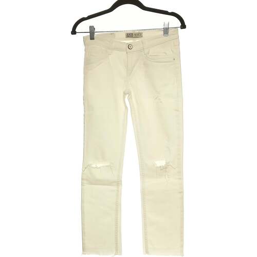 Vêtements Femme Jeans Zara jean droit femme  34 - T0 - XS Blanc Blanc