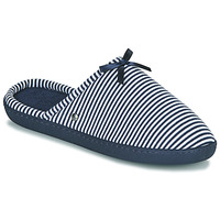 Chaussures Femme Chaussons Isotoner 97377 Blanc / Marine