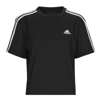 Vêtements Femme T-shirts Essential manches courtes Adidas Sportswear 3S CR TOP Noir