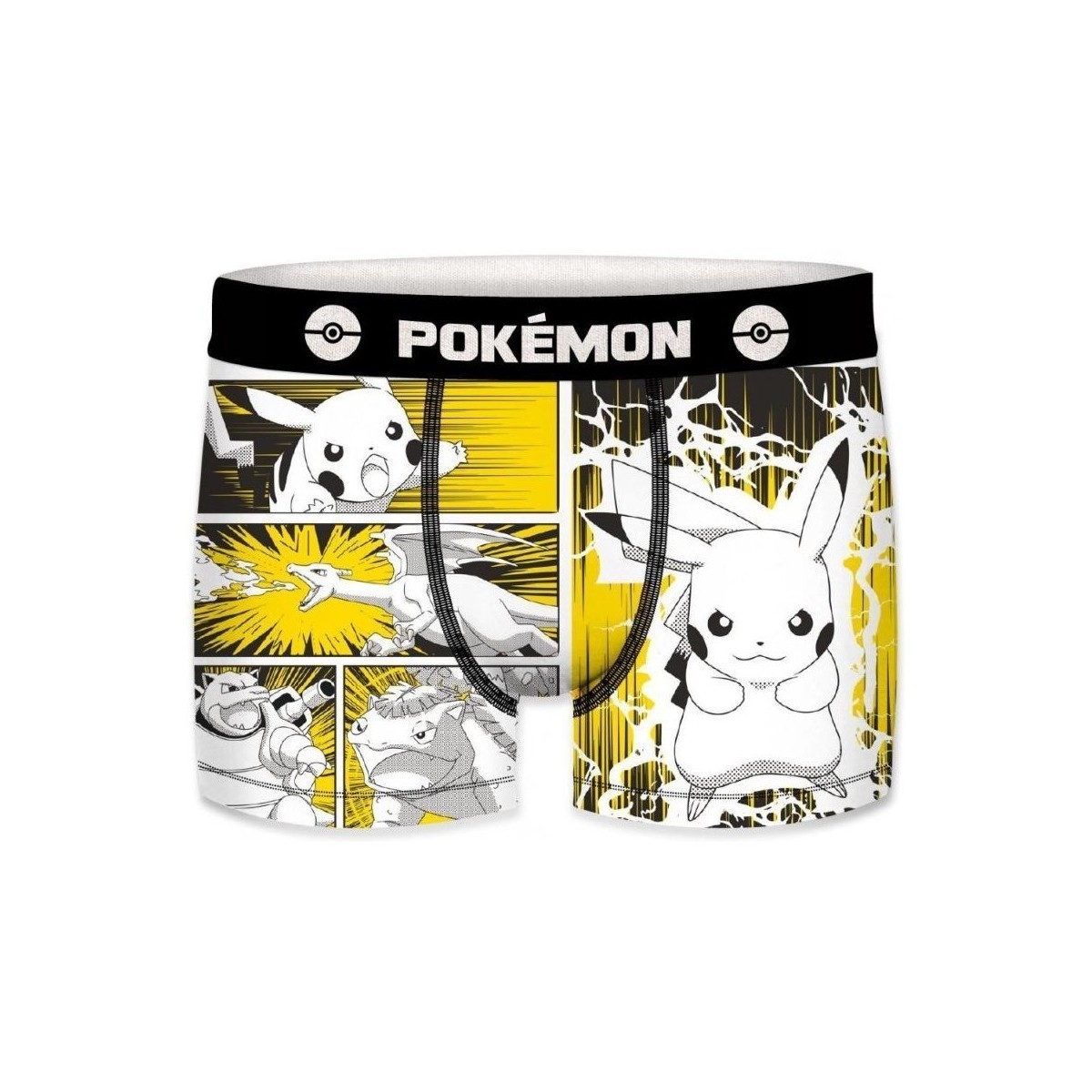Sous-vêtements Garçon Boxers Pokemon Boxer Garçon Microfibre COM Noir Jaune Noir