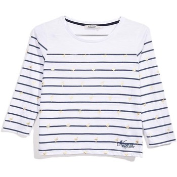 Vêtements Fille bow-detail denim shirt Kaporal T-Shirt Fille Manches Longues Fomi Blanc Blanc