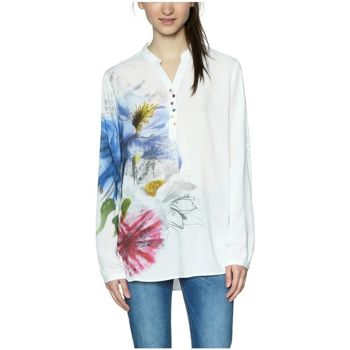 Vêtements Femme Chemises / Chemisiers Desigual T Shirt Jaipur India Blanc 18SWBWBL (rft) Blanc
