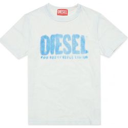 Vêtements Enfant T-shirts T-Shirt & Polos Diesel J01130 0KFAV - TDIEGORE6-K50G WHITE/SKY Blanc