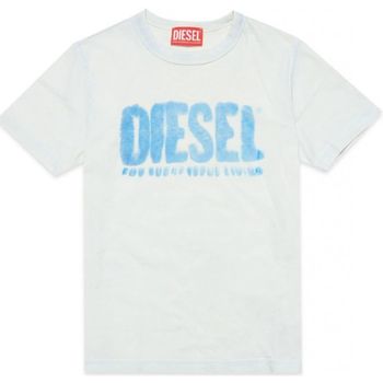 Vêtements Enfant T-shirts short-sleeved & Polos Diesel J01130 0KFAV - TDIEGORE6-K50G WHITE/SKY Blanc