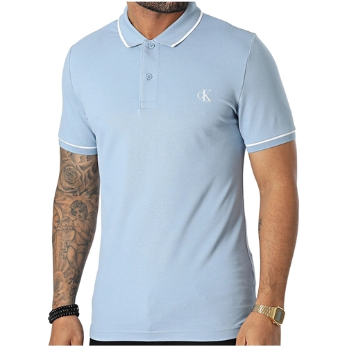 Vêtements Homme T-shirts & Polos Calvin Klein Jeans Polo manches courtes homme  Ref 58705 Bleu