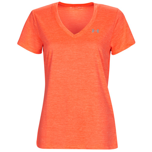 Vêtements Femme T-shirts manches courtes Under Armour preto TECH SSV - TWIST Orange / Blanc