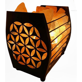Gagnez 10 euros Lampes à poser Phoenix Import Lampe panier de sel de l´Himalaya Fleur de vie environ 3 kg Orange