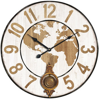 Ornement De Mur De Marin Horloges Signes Grimalt Horloge Murale Mondiale Marron