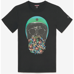Vêtements Homme floral embroidery logo-print T-shirt Le Temps des Cerises T-shirt gregor noir imprimé Noir