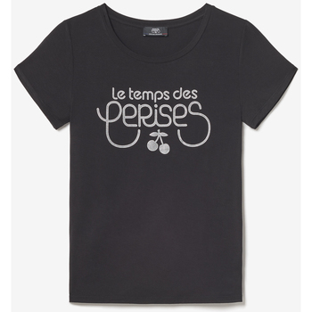 Vêtements Femme T-shirts & Polos Le Temps des Cerises T-shirt bi-matière domi noir imprimé Noir