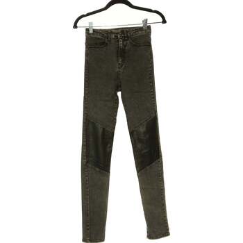 jeans h&m  jean slim femme  34 - t0 - xs gris 