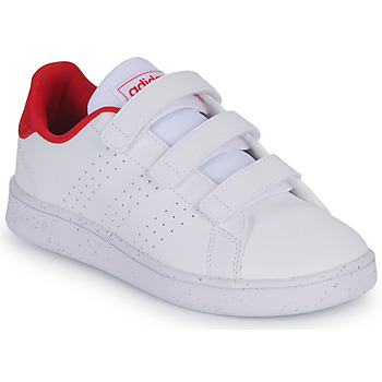 Chaussures Enfant Baskets basses Adidas brown Sportswear ADVANTAGE CF C Blanc / Rouge