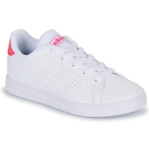Chaussures Fille Baskets basses Adidas 25cm Sportswear ADVANTAGE K Blanc / Rose
