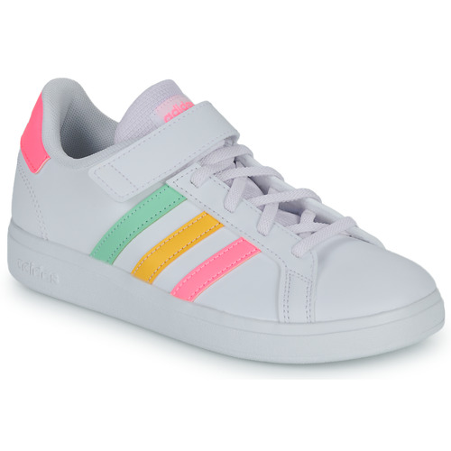Adidas Sportswear GRAND COURT 2.0 EL Blanc / Multicolore - Livraison  Gratuite | Spartoo ! - Chaussures Baskets basses Enfant 37,99 €