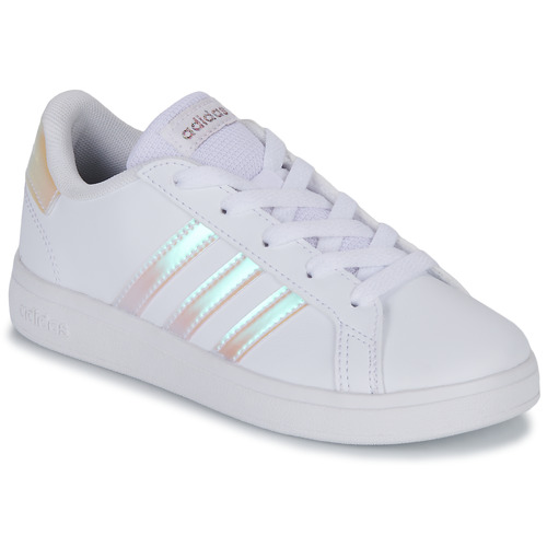 Chaussures Fille Baskets basses sneakers Adidas Sportswear GRAND COURT 2.0 K Blanc / Iridescent