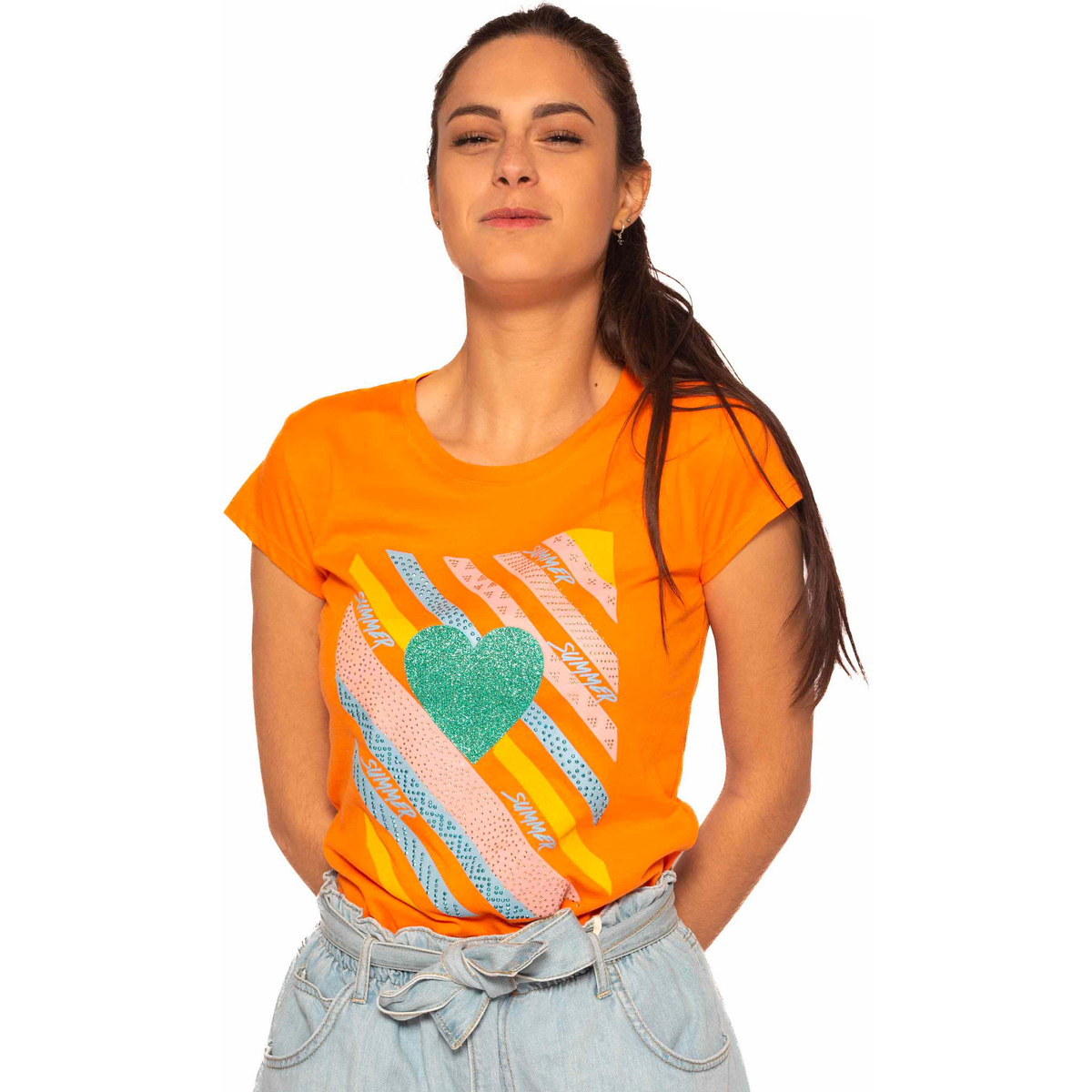 Vêtements Femme T-shirts manches courtes Rinascimento T-Shirt    Strss CFC0108748003 Orange