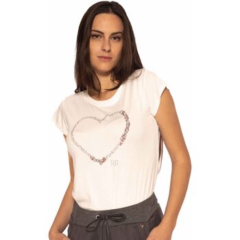 Vêtements Femme T-shirts & Polos Rinascimento T-Shirt  Coeur Glitter CFC0108763003 Blanc