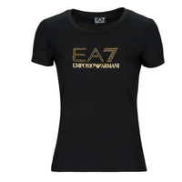 Vêtements Femme T-shirts manches courtes Emporio Armani EA7 8NTT67-TJDQZ Noir / Doré