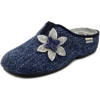 Chaussures Femme Chaussons Emanuela Femme Pantoufle d'hiver, Textile, Semelle Amovible-2910 Bleu