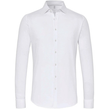 Vêtements Homme Chemises manches longues Desoto Chemise Piqué Sans Repassage Blanche Blanc