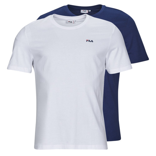 Vêtements Homme T-shirts manches courtes Fila stampa BROD TEE PACK X2 Marine / Blanc