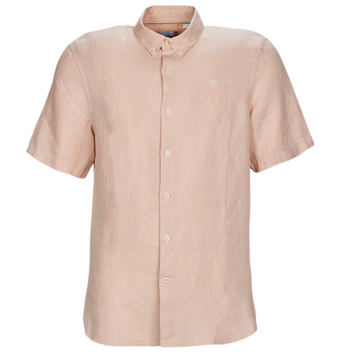 Vêtements Homme Chemises manches courtes Timberland escuro SS MILL RIVER LINEN SHIRT SLIM Rose