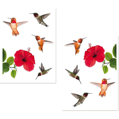 Plaque à Suspendre Bienvenue Stickers Sud Trading Adhésifs de vitres Hibiscus et colibris Rouge