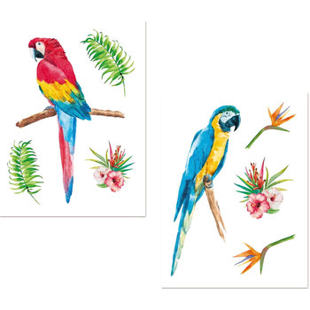 Maison & Déco Stickers Cadoons Adhésifs de vitres perroquets Multicolore