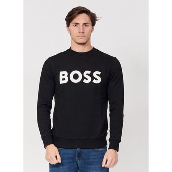 Vêtements Homme Sweats BOSS Sweat-shirt en coton avec logo imprimé floqué Noir