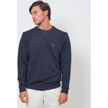 Vêtements Homme Sweats BOSS Sweat-shirt en coton avec patch logo Bleu