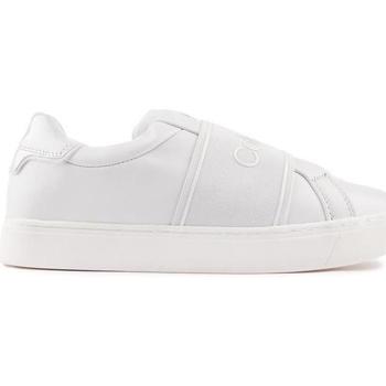 Chaussures Femme Baskets basses trainers calvin klein JEANS midi cupsole laceup sneaker logo yw0yw00398 bright white pink glo nike nsw leg a see bike shorts Cour Blanc