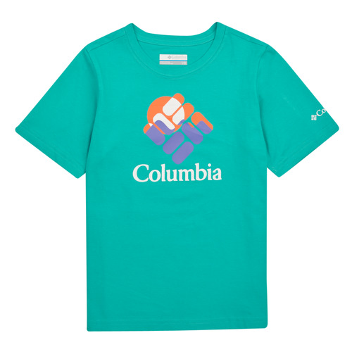 Vêtements Enfant polo-shirts wallets cups Columbia VALLEY CREEK SHORT SLEEVE GRAPHIC SHIRT Bleu