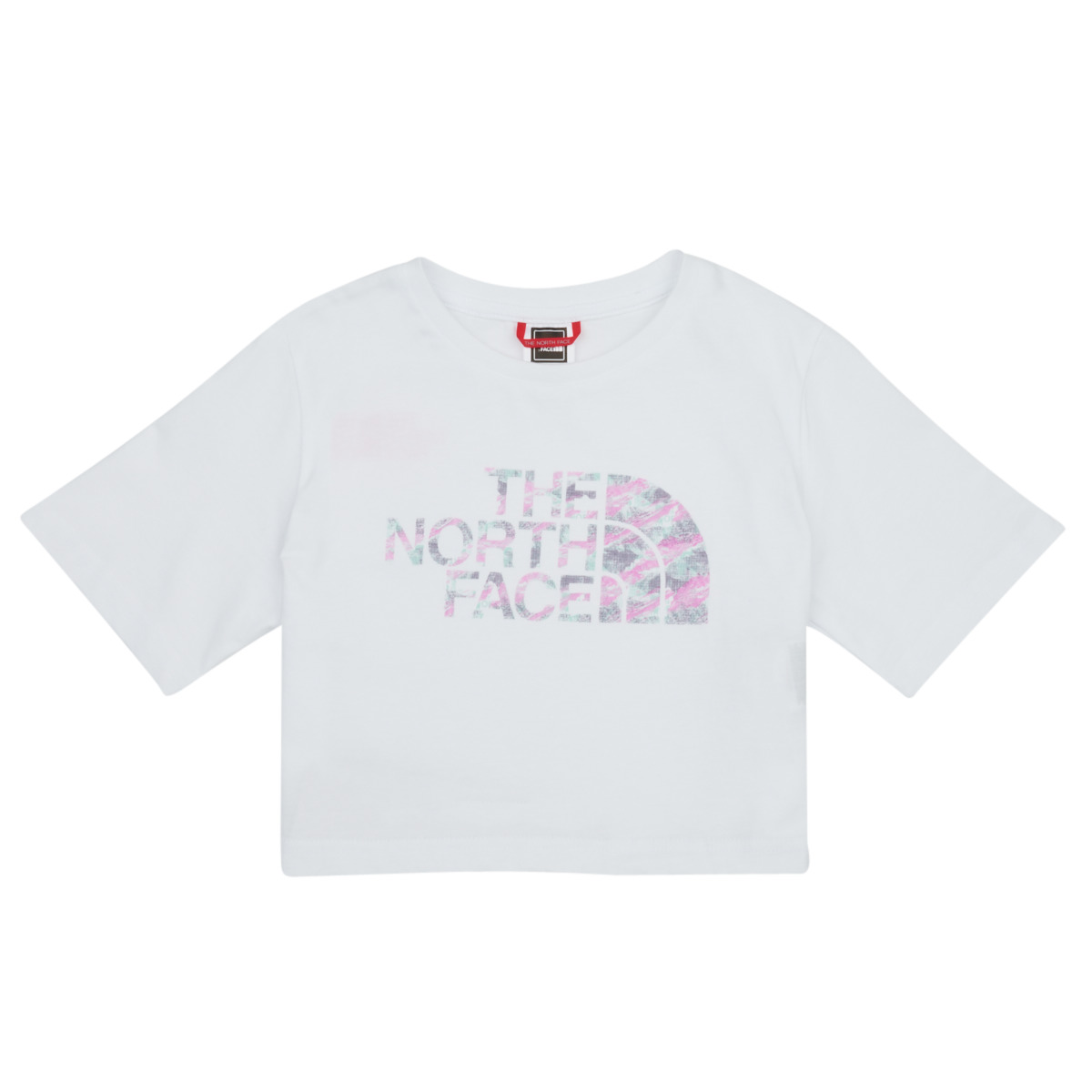 Vêtements Fille T-shirts rrl manches courtes The North Face GIRLS S/S CROP EASY TEE Blanc