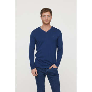 Vêtements Homme T-shirts & Polos Lee Cooper T-shirt Ajessy Gris Chiné ML Bleu
