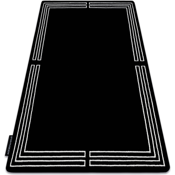 Parures de lit Tapis Rugsx Tapis HAMPTON Chick cadre noir 160x220 cm Noir