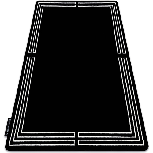 Tapis Moderne Lavable Latio Tapis Rugsx Tapis HAMPTON Chick cadre noir 160x220 cm Noir