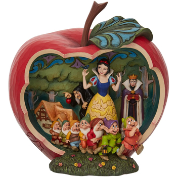Enesco Figurine Scène de Blanche Neige dans une Pomme Disney Rouge