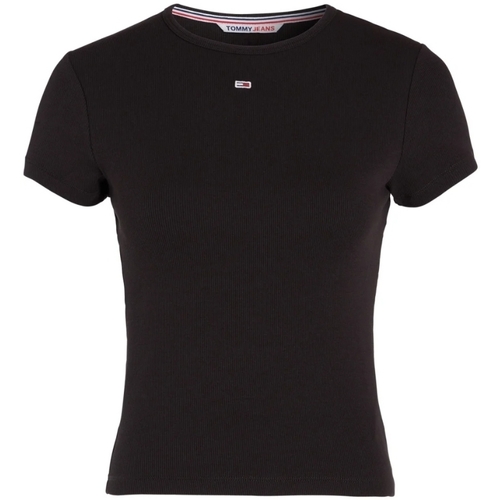 Vêtements Femme T-shirts & Polos Tommy Jeans T shirt moulant femme  Ref 58879 BDS Noir Noir
