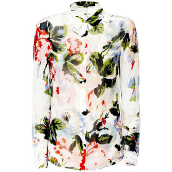 Vêtements Femme Tuniques Guess Chemisier Clouis Imprimé Nature Blanc Multicolore W82H06 Multicolore