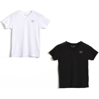 Vêtements Garçon Débardeurs / T-shirts sans manche Kaporal Pack de 2 T-Shirts garçon  BIFT White/Black Blanc