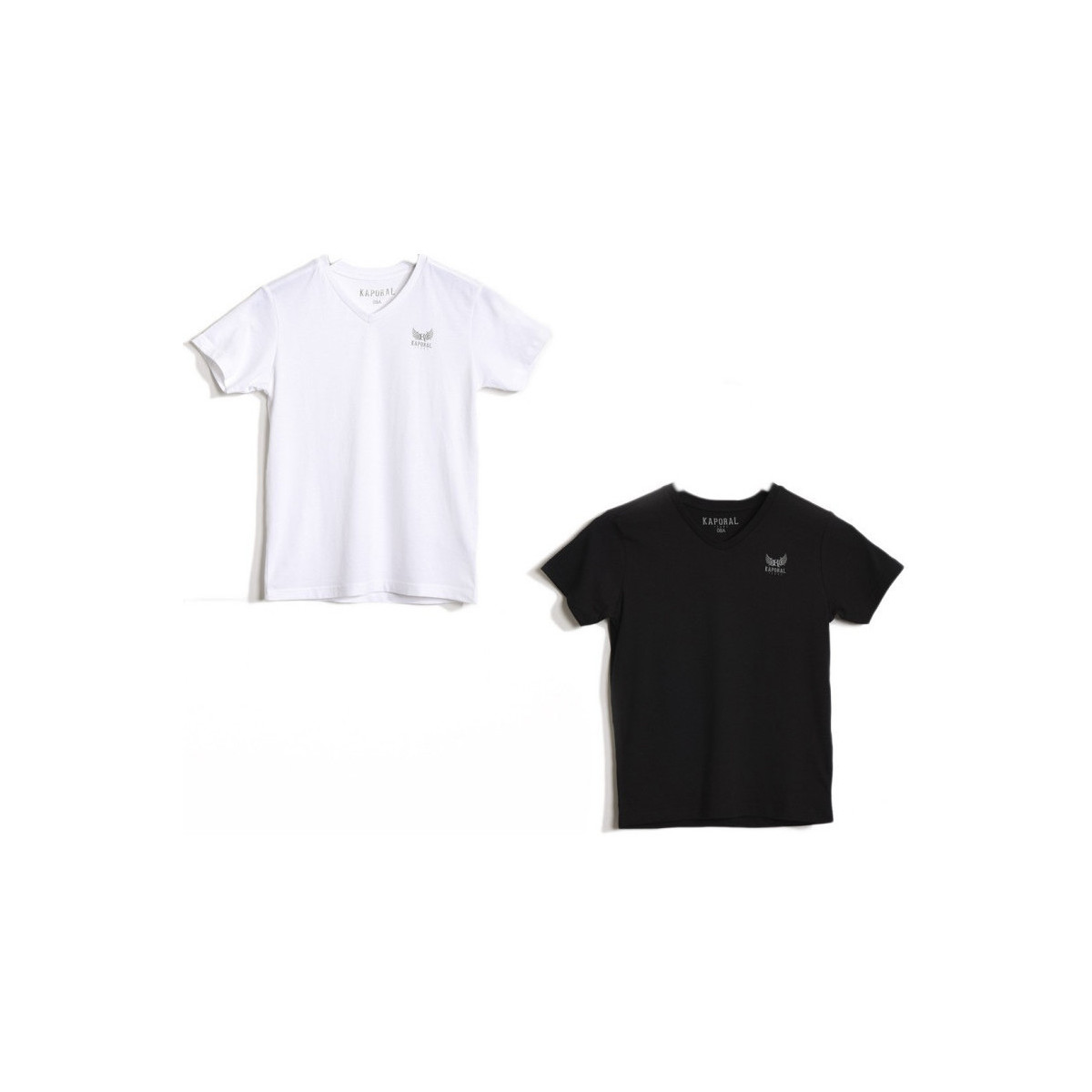 Vêtements Garçon Débardeurs / T-shirts sans manche Kaporal Pack de 2 T-Shirts garÃ§on  BIFT White/Black Blanc