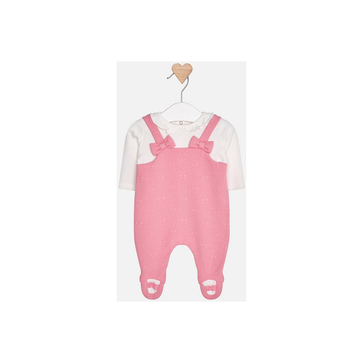 Vêtements Enfant Pyjamas / Chemises de nuit Mayoral ensemble barboteuse Salopette avec t shirt rose/blanc Rose