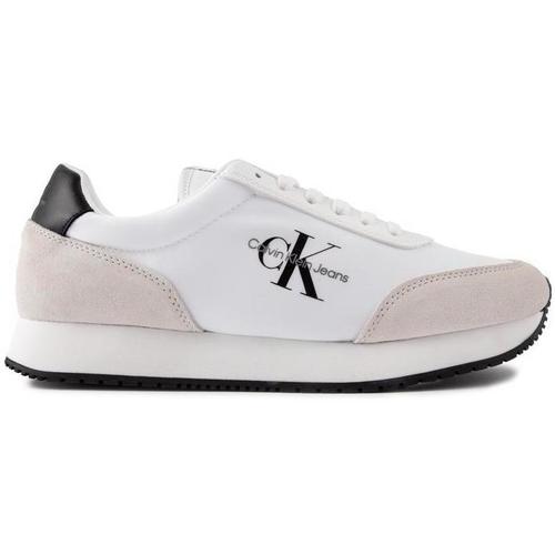 Chaussures Homme Baskets mode Calvin Klein whiteS hooded Retro Runner Baskets Style Course Blanc