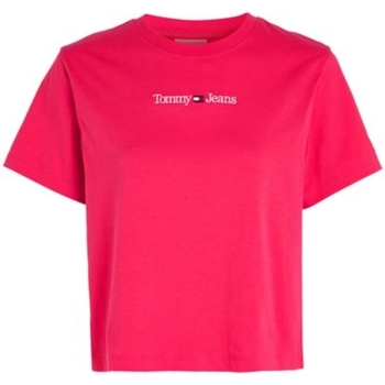 Vêtements Femme T-shirts & Polos Tommy Jeans T shirt femme  Ref 58884 T1I Jewel Pink Rose