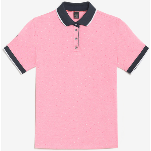 Vêtements Homme T-shirts & Polos Le Temps des Cerises Polo novil en jacquard rose Rose