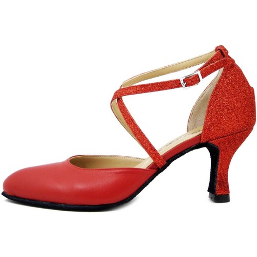 Chaussures Femme Escarpins Osvaldo Pericoli Femme Chaussures de Danse, Cuir et Glitter Tissu-820RO Rouge