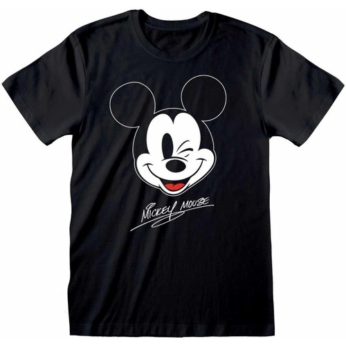Vêtements T-shirts manches longues Disney HE1281 Noir