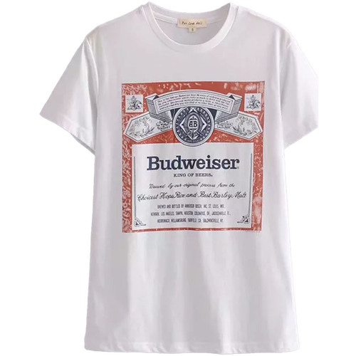 Vêtements Femme T-shirts manches longues Budweiser TV1356 Blanc