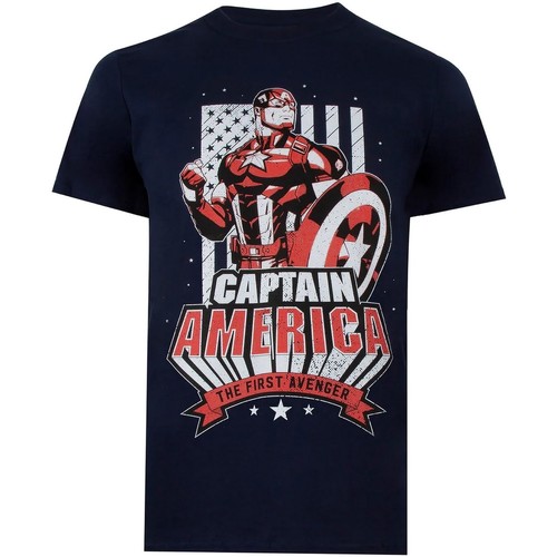 Vêtements Homme T-shirts manches longues Captain America The First Avenger Bleu