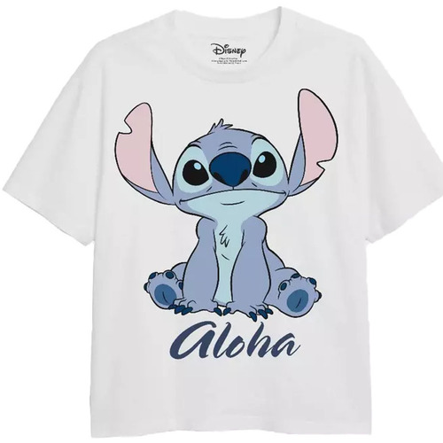 Vêtements Fille T-shirts manches longues Lilo & Stitch Aloha Blanc